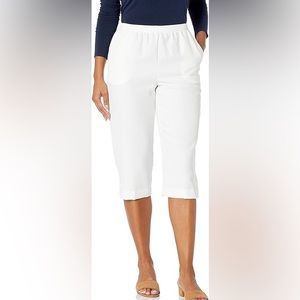Alfred Dunner - classic fit capri - white - size 18 - new